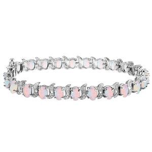 6.00 Carat (ctw) Created Opal Bracelet in Sterling Silver